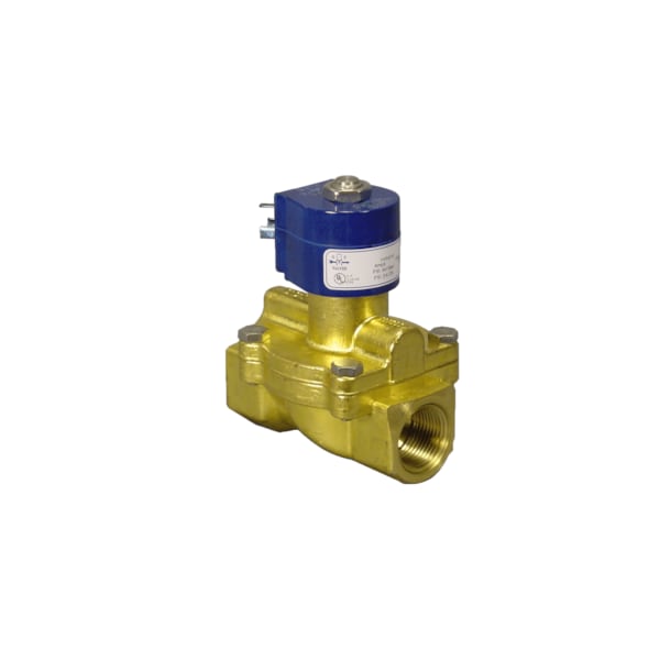Solenoid Valve, 2-Way, 1/2 in Pipe Size, 120V/60V, 110V/50V, Diaphragm, Pilot Operated, Brass